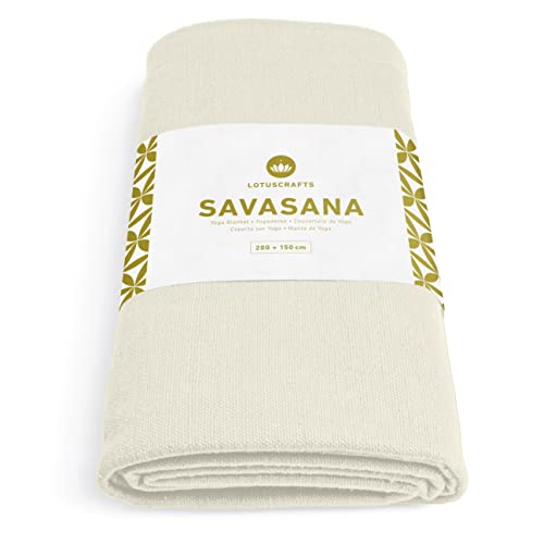 Lotuscrafts Yogadecke Baumwolle Savasana [200 x 150 cm] - Meditationsdecke - Widerstandsfähig & Langlebig aus 100% Baumwolle - Yoga Decke für Endentspannung