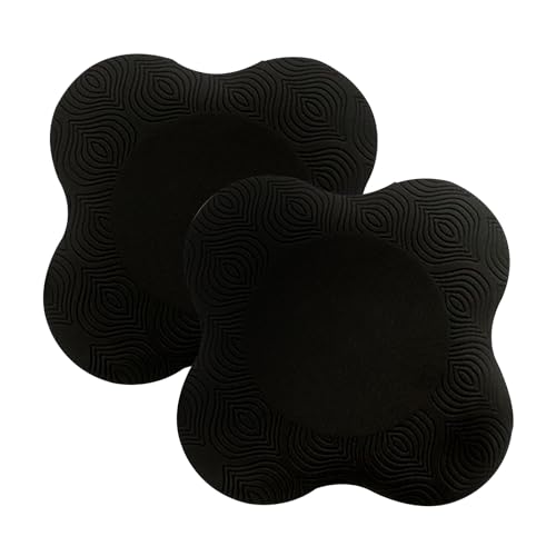 Jortmrd 2 Stück Yoga Knie Pad Yoga Kniekissen Rutschfest Yoga Knie Padmatte Knieschoner Unterstützt Knie Handgelenke und Ellbogen für Pilates Sport (20 x 20 cm, Schwarz)