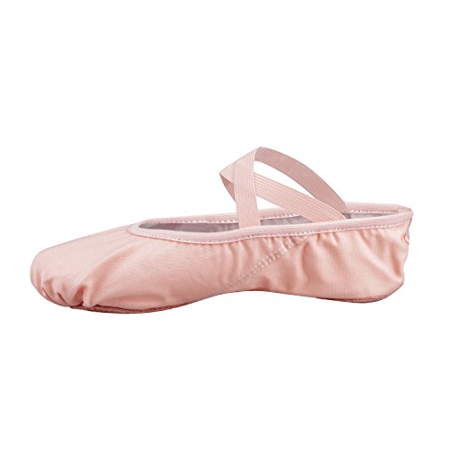 Ballettschuhe Ballettschläppchen Tanzschuhe Geteilte Ledersohle für Kinder und Erwachsene(Bitte wählen Sie eine Größe größer als üblich) Pink 28
