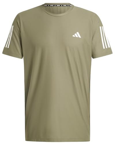 adidas Own The Run T-Shirt, Herren Kurzärmeliges T-Shirt, Olive strata, IV5421