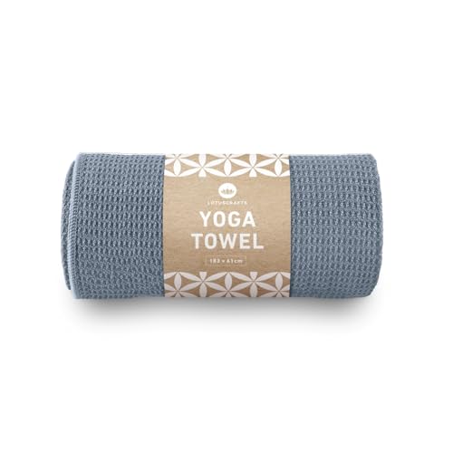 Lotuscrafts® Yoga Handtuch rutschfest für Yogamatte, rutschfester als klassisches Yoga Handtuch rutschfest mit Noppen dank großflächiger Silikonbeschichtung, Yogatuch rutschfest, Yoga Tuch 183 x 61 cm