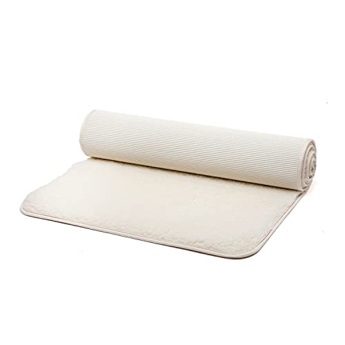 bodhi Schurwoll-Yogamatte Premium (umgesäumt) | Natur | Schurwollmatte | 100% Schafschurwolle (1200 g/m²)|...