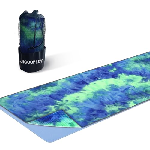 JIGOOPLEY Yoga Zubehör Damen Yoga-Handtuch Rutschfest, Reise Yogamatte Faltbar Leicht Yogatuch für Yoga Matte, Gymnastikmatte Yoga Decke Handtuch für Fitnessstudio,Yogamatten Yoga Mat für Hot Yoga