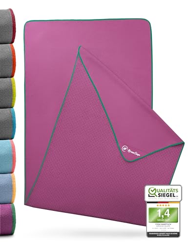 NirvanaShape Yoga Handtuch rutschfest | Hot Yoga Towel mit Antirutsch-Noppen | hygienische Yogatuch-Auflage...