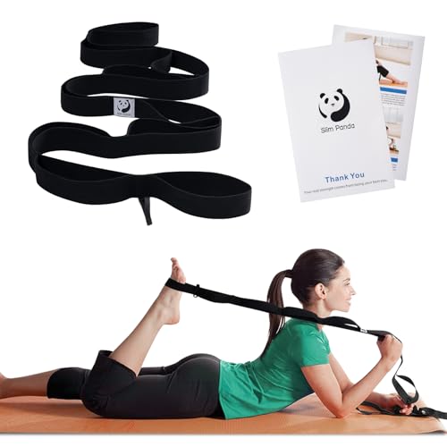 Slim Panda Yoga Gurt, Yoga Band Zum Dehnen mit 10 Schlaufen zu Dehnen und Stretching, yoga Stretch Gurt Ideal...