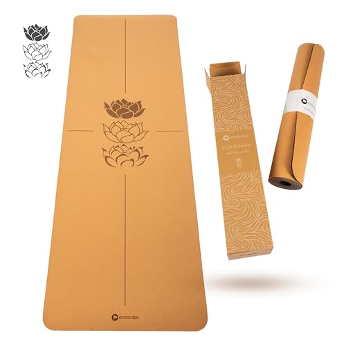 SPORTS-HERO® - Premium Yogamatte Kork - Yoga Matte Kork rutschfest | 100% nachhaltig & schadstofffrei | 183 x 61 x 0,5 cm