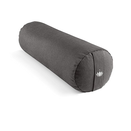 Lotuscrafts Yogarolle für Yin Yoga Ø24 cm - Yoga Rolle mit Dinkelfüllung - Waschbarer Bezug aus Baumwolle - Yoga Bolster Rolle für Restorative Yoga - GOTS Zertifiziert