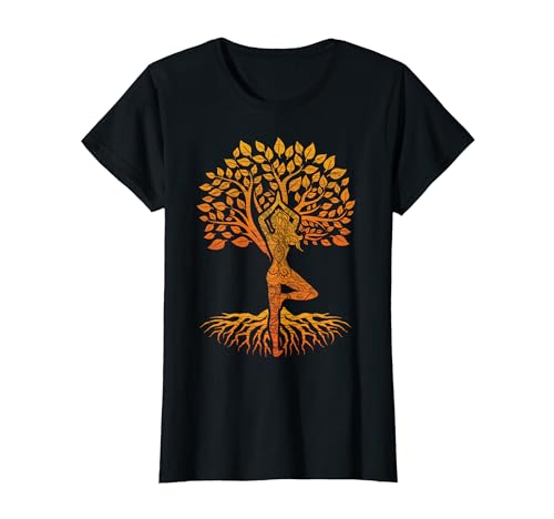 Baum des Lebens with Woman Yoga T-Shirt Chakra Haka Yoga T-Shirt