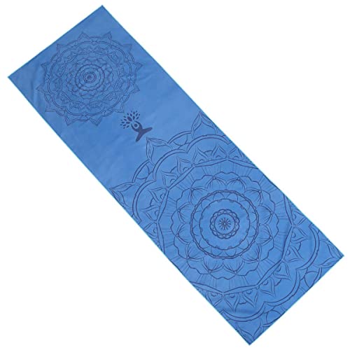 FANSU Hot Yoga Handtuch rutschfest Fitnesstuch Weich Atmungsaktiv Antirutsch Yogatuch mit Hoher Bodenhaftung Tragbares Yogahandtuch für Bikram und Pilates (185cm*63cm,Blau)