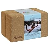 ALPIDEX Yogablock 2er Set ökologisch und nachhaltig Naturkork aus Portugal Korkblock Yoga Pilates Fitness 7 Jahre Garantie auf Material*, Größe:2 Stück - 23 x 14 x 7.5 cm