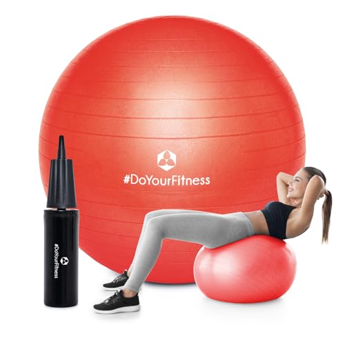 #DoYourFitness Gymnastikball inkl. Ballpumpe | Fitness Sitzball in 55cm bis 85cm | Anti-Burst | Trainingsball für Yoga, Pilates, Gym, Büro & Schwangerschaft | Fitnessball & Balance für Core-Training