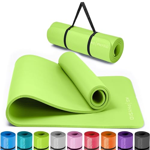 KG Physio Yogamatte Rutschfest und Gepolstert - Yoga Matte mit Tragegurt, Fitnessmatte, Turnmatte, Sportmatte Dicke 8mm, Gymnastikmatte, Gym Matte, Pilates Matte, Fitness Matte Sport, 183x60cm