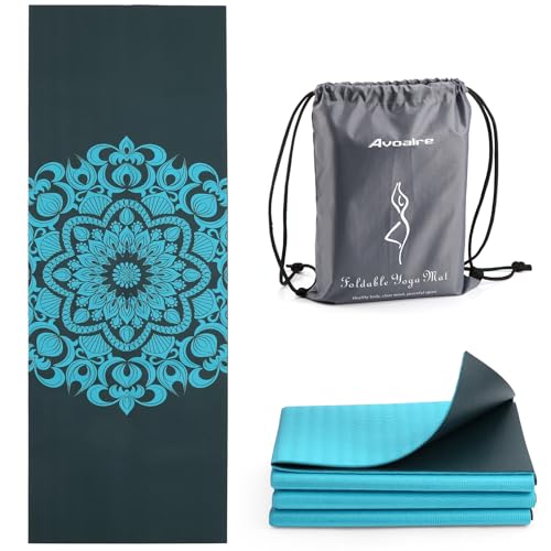 Avoalre Yogamatte 183X61CM faltbare Gymnastikmatte rutschfest, Tragbare Trainingsmatte 5MM Yoga Matte für...