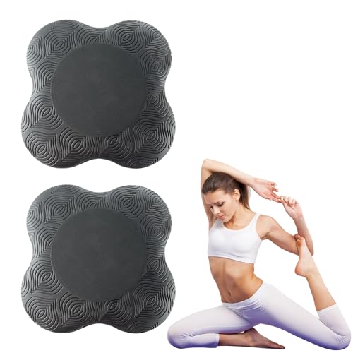 Yoga Pads Kniekissen, Kniekissen Yoga, Yoga Zubehör Knieschoner, Rutschfest Yoga Knie Padmatte, Yoga Knie Pads, Pilates Matte Rutschfest Knee Pads, für Yoga,Gymnastik,Pilates,Aerobic, Schwarz, 2 Stück