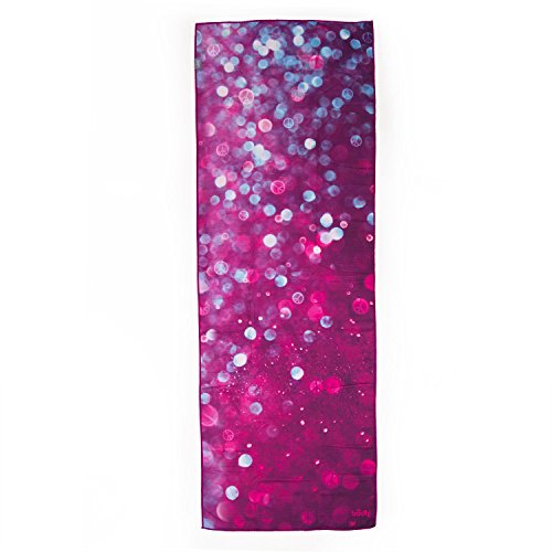 Bodhi Grip² Yoga Towel Art Collection Drops of Peace, rutschfest, Yogatuch lila/aubergine mit Noppen, Mikrofaser, ideal für Hot Yoga