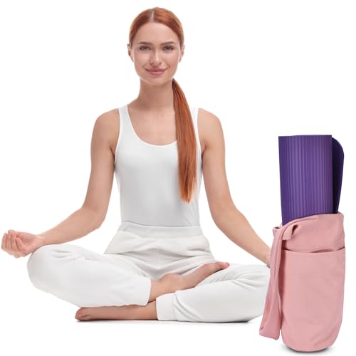 Present Mind Atlanti Umhängetasche Damen - Yogatasche - Segeltuch Schultertasche für Yogamatten und Trainingsmatten - Yoga Matte Tasche mit Tragegurt - Tote Bag mit Platz für Yogamatte - Yoga-Zubehör