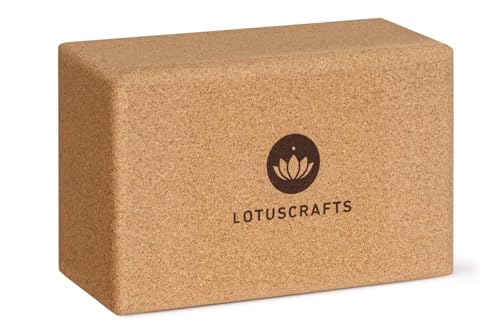 Lotuscrafts® Yoga Block Kork 1er Set oder Yoga Block Kork einzeln, Yogablöcke Made in Portugal, Yoga Blöcke für Anfänger und Fortgeschrittene, Yogablock in verschiedenen Größen für dein Yoga Zubehör