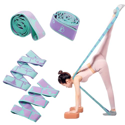 Yoga Gurt mit 2er Pack 8 Schlaufen resistance bands,für effektives Stretching und Yoga-Training,Fitnessband,Dehnungsband und Gymnastikband in einem,Ideal für Yoga-Enthusiasten und Sportler