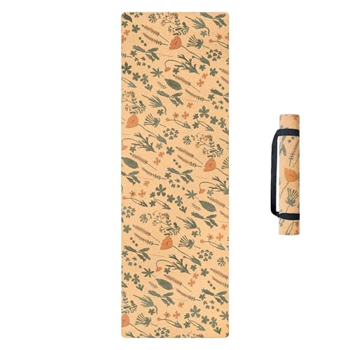 SatoriConcept Yogamatte aus Kork, 100 % umweltfreundlich, Kork und Gummi, leicht mit perfekter Größe (183 x 61 cm) und 4 mm dick, rutschfest, schweißresistent, innovative Übungsmatte für Hot Yoga