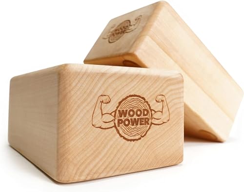 WOODPOWER BalanceBlocks - I Handstand-Klötze & Yoga Block in einem - unterstütze Deine Handgelenke bei Bodyweight-Training, Gymnastics, Akrobatik, Yoga und mehr (2 Stück) (BalanceBlock Flat)