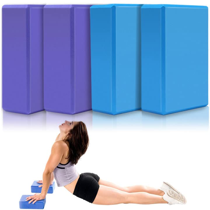 Yoga Block aus EVA Schaumstoff Bootoow 4 Stück Yoga Blöcke mit hoher Dichte und geringem Gewicht Yogaklotz stabil & rutschfest für Joga Anfänger und Fortgeschrittene