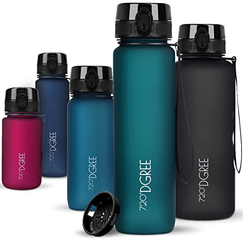 720°DGREE Trinkflasche 1l Sport “uberBottle“ softTouch +Sieb - BPA-Frei - Wasserflasche für Uni, Arbeit,...