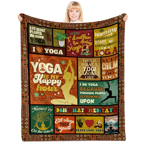 Yoga-Decke, Yoga-Geschenke für Frauen, Yoga-Decke für erholsames Yoga, Yoga-Lehrer-Geschenke, Yoga-Geschenke für Yoga-Liebhaber, Yoga-Geschenke für Yoga-Lehrer, 101,6 x 127 cm