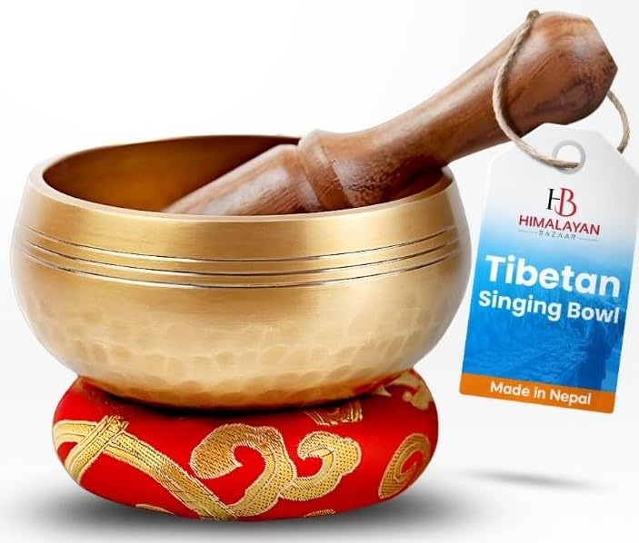 Tibetische Klangschalen Setz – Einfach zu Spielen für Anfänger – Authentische Handarbeit Heilung Meditation Yoga Klang Schüssel - Perfekt Geschenk für Frauen von Himalayan Bazaar (3 Zoll)