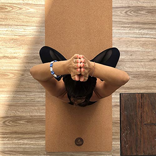 Yogamatte Pro aus Kork, Testsieger Preis/Leistung, extra groß 200x66 cm, getestet mit sehr gut, inkl. Tragegurt und Yogatasche
