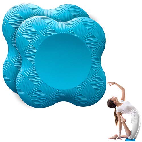 munloo 2 Stücke Kniekissen Yoga, rutschfest Knieschoner Matte Set Verschleißfesteschützt die Knie, Hände, Handgelenke und Ellbogen (Blau)