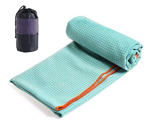 Xlabor Mikrofaser Yogatuch Handtuch mit Antirutsch Noppen Yogamattenauflage Unterlage Towel Fitnesssporttuch für die Yogamatte Mint