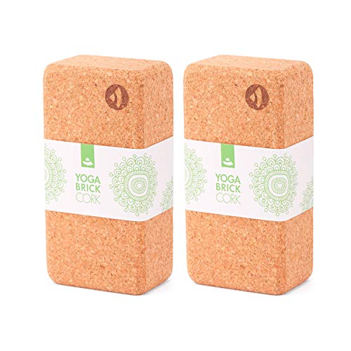 Bodhi Yoga Block Kork Brick | Einzeln & als Set | 100% Naturkork – Universal Yogaklotz | Umweltfreundlich & Nachhaltig | Tool für deine Asanas, Stretching & Regeneration | 220x110x70 mm